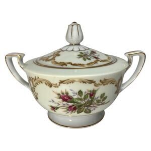 Narumi Sugar Bowl & Lid Rose Bud Vintage Fine China Japanese Exquisite